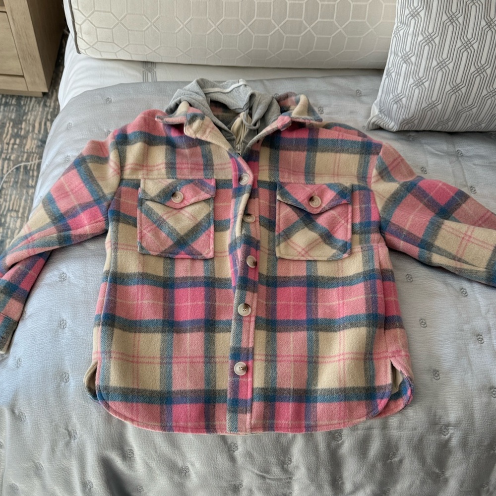 Central Park West Pink and Blue Plaid Jacket